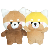 A pair of plush red panda keychains for you and a friend - or double the delight for you alone. Magnetic cheeks allow for these 2 cutie buds to nuzzle together, attached at the face. The Red Panda Twins Magnetic Hanging Plushies fit in the palm of your hand. Comes with a ball chain for attaching to keychains, rearview mirrors, and the like.